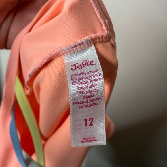 Justice Girl’s Strappy Back Tankini Top Size 12 - Picture 8 of 8